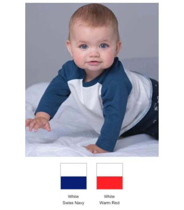 Babybugz BZ43 Baby Long Sleeve Baseball Tee Shirt